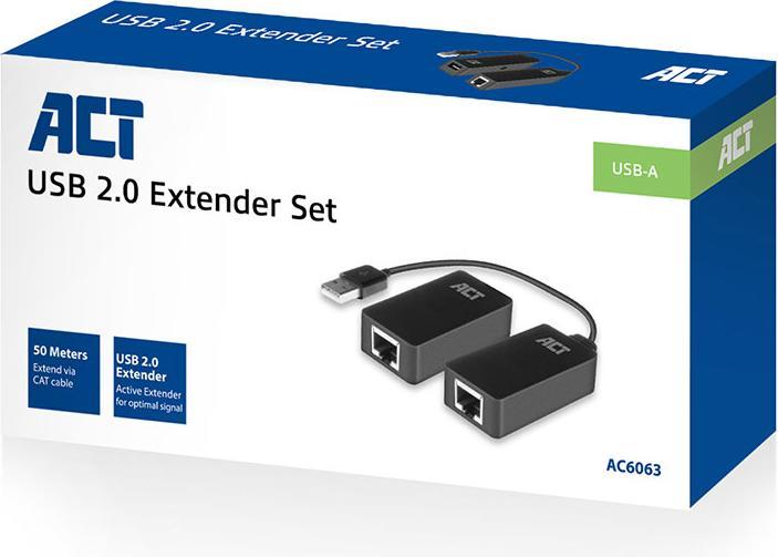 Image du produit Extender USB configuré sur UTP jusqu'à 50 mètres (RJ45, USB, RJ45 (1x))