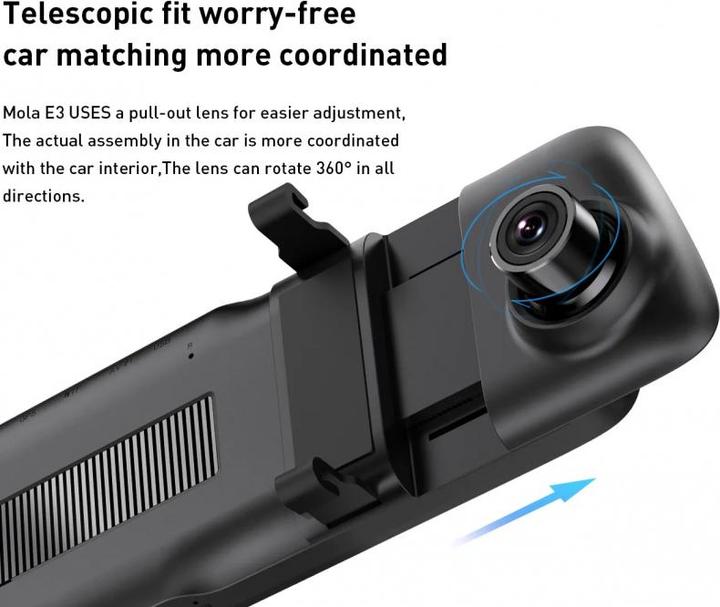Image du produit DDpai Caméra Dash Mola E3 1440p (Récepteur GPS, WiFi, Microphone intégré, Indicateur intégré, 2K)