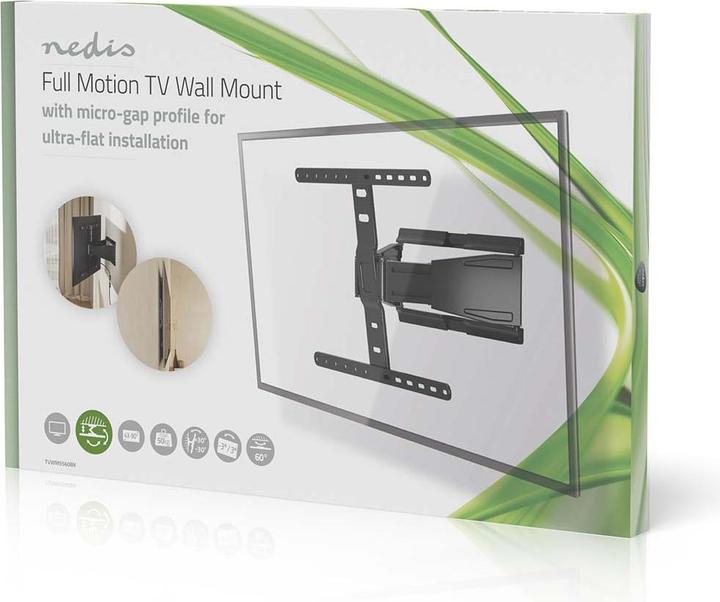 Image du produit Nedis Support TV mural pour 43 à 90 pouces, entièrement mobile, inclinable et pivotant, ABS / acier (Mur, 90", 50 kg)