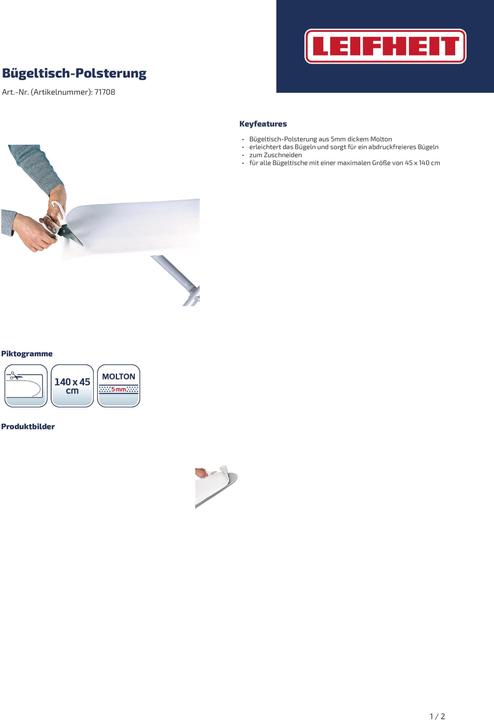 Image du produit Leifheit Rembourrage de la planche à repasser