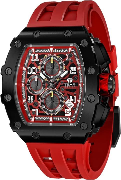 Tsar Bomba Montre homme étanche en acier inoxydable (Chronographe, 43.50 mm)