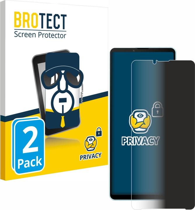 Productafbeelding BROTECT Anti-spionnetje privacyfolie Beschermfolie tegen blauw licht (2 Stuk, Sony Xperia 10 VI)