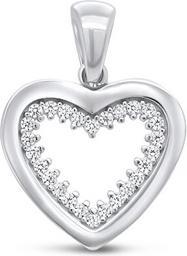Actual product image Brilio Silver - Silver pendant with zircons Heart PEN02
