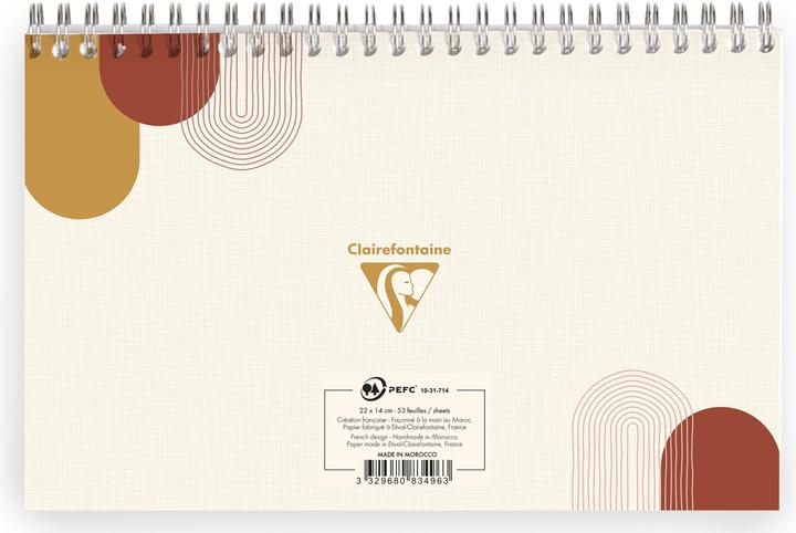 Produktbild Clairefontaine notizblock planer mit vollständiger bindung, kopfzeile, 53 bedruckte blätter terracotta (Harter Einband)