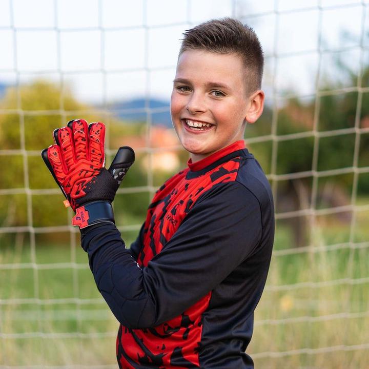 Produktbild Catch & Keep Fussballhandschuhe Kralle Splash Gr. 3 Rot Torwart Keeper Goalie Handschuhe (3)