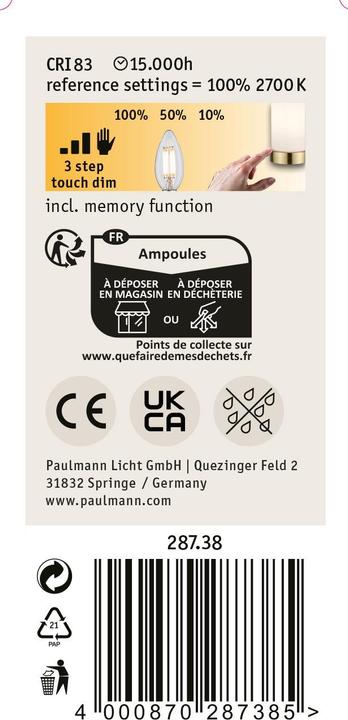 Produktbild Paulmann Kerze (E14, 5 W, 432 lm, 1 x, F)