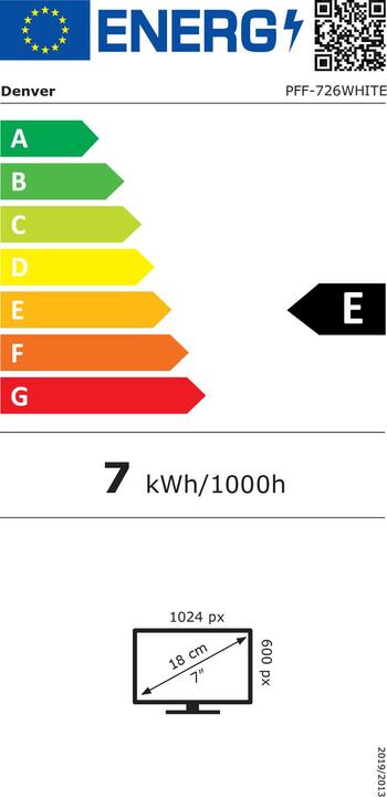 Label énergétique Denver Frameo PFF-726 (7", 1024 x 600 pixels)