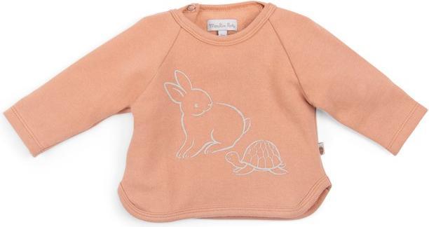 Actual product image Moulin Roty IMPALA sweatshirt 6 months molleton noisette motif tortue et lapin (68)