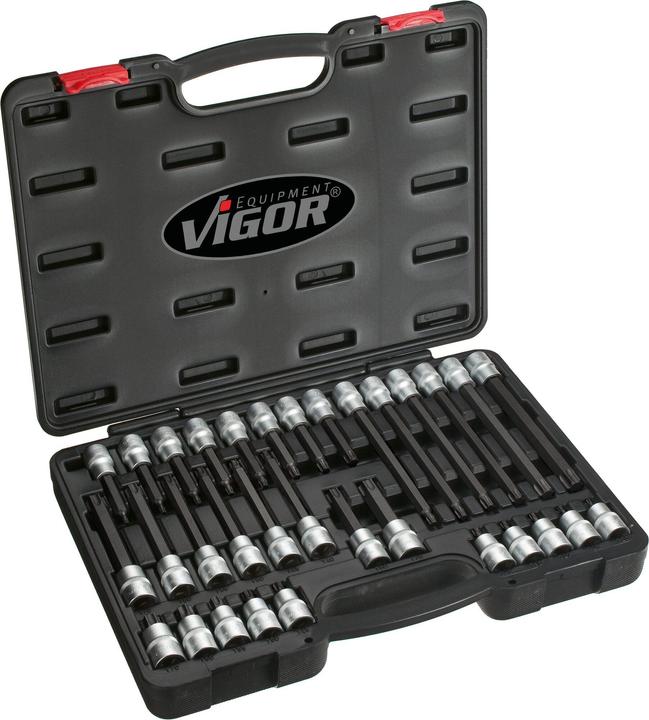 Produktbild Vigor T Schraubendreher-Einsatz Satz ∙ V1917 ∙ Vierkant12,5 mm (1/2 Zoll) ∙ T Profil ∙ T20 - T70 ∙ …