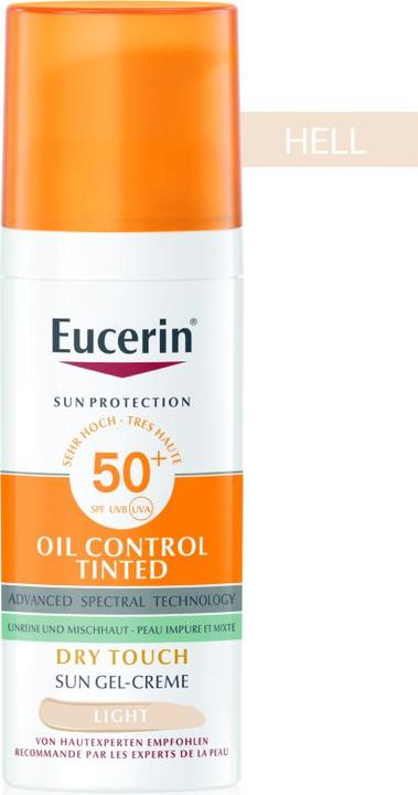 Produktbild Eucerin SUN Face Oil Control Gel-Creme Tinted hell LSF 50+ (Sonnencreme Gesicht, SPF 50+, 50 ml, 99.52 g)