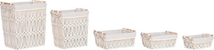 Produktbild Esprit Laundry basket Home White Natural Metal Shabby Chic 42 x 32 x 51 cm 5 Pieces