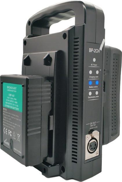 Image du produit Acconic Chargeur double monture V pour Sony BP-95W BP-GL65 BP-190WS avec câble XLR 4 broches
