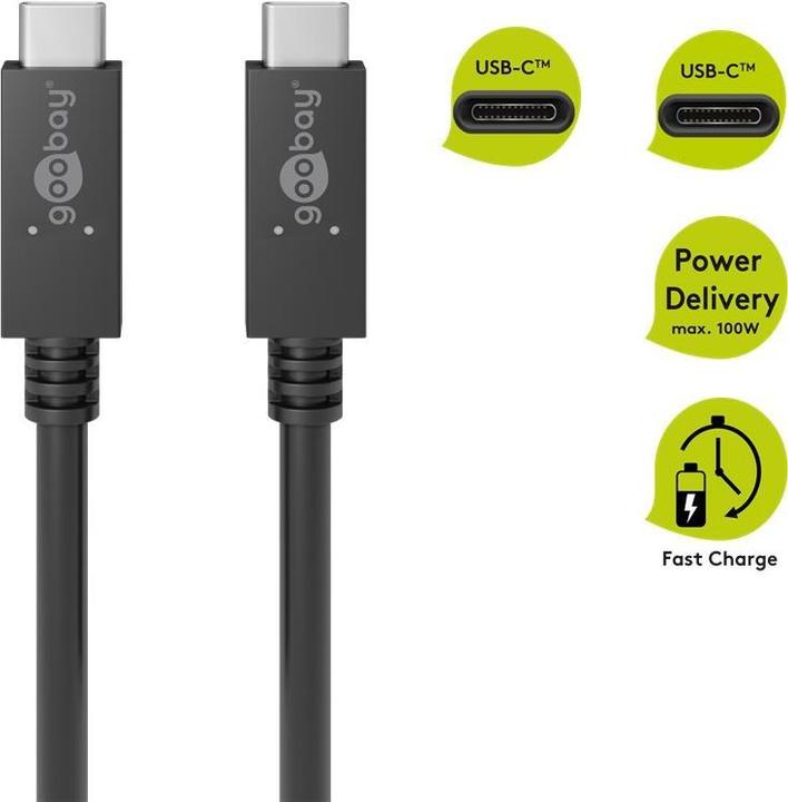 Produktbild Goobay USB-Kabel (1 m, USB 3.2 Gen 2, 100 W)