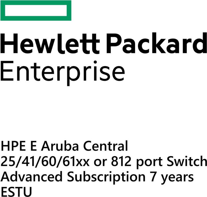 Image du produit HPE E Aruba Central, 25/41/60/61xx or 8-12 port Switch, Advanced Subscription, 7 years, E-STU (25 ports)