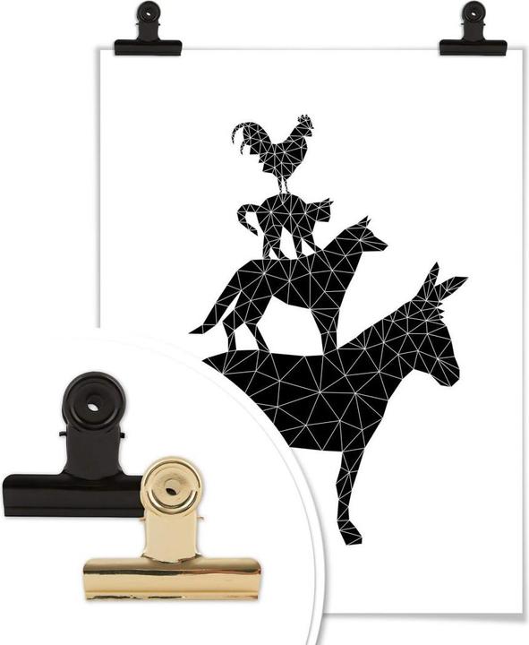 Image du produit Trenddeko Musiciens géométriques de la ville de Brême (100 x 120 cm)