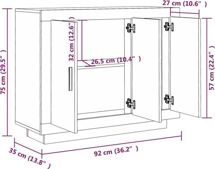 Actual product image VidaXL Ella (92 x 35 x 75 cm)