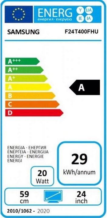 Energy Label Samsung F24T400FHU (1920 x 1080 pixels, 24")