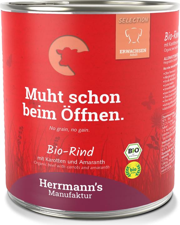 Actual product image Herrmanns Beef with carrots and amaranth (Adult, 1 pcs., 800 g)