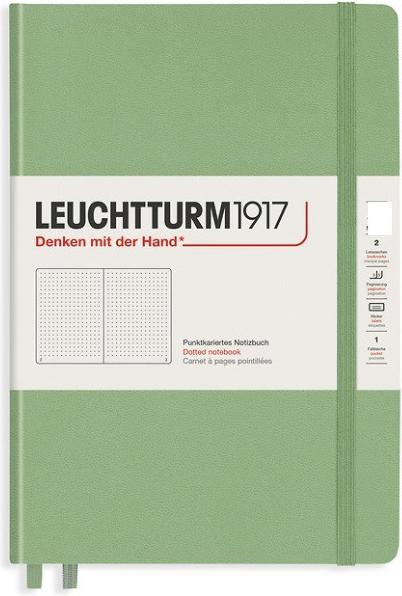 Actual product image Leuchtturm1917 Lighthouse Pocket Dots Sage (90 x 150 mm, Dotted, Hardcover)