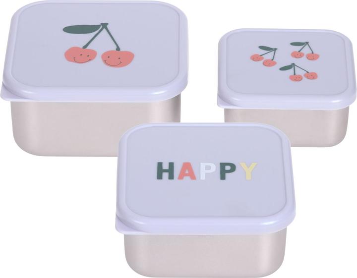 Produktbild Lässig Nahrungsbehälter & Portionierer 3-tlg. Edelstahl-Snackboxen-Set - Happy Fruits