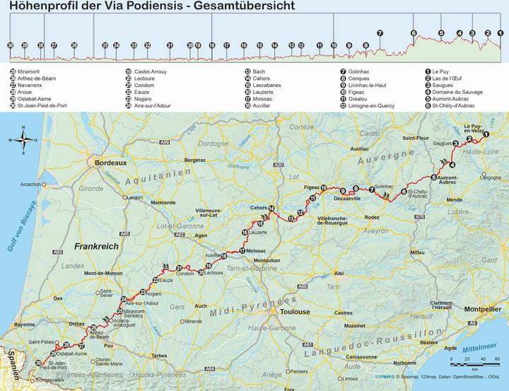 Image du produit Frankreich: Jakobsweg Via Podiensis (Allemand, Ange Hartmut, 2024)