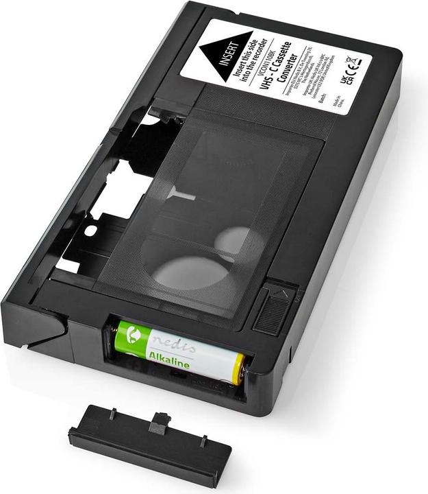 Actual product image Nedis VHS Converter Conversion: VHS-C to VHS Plug and Play Black