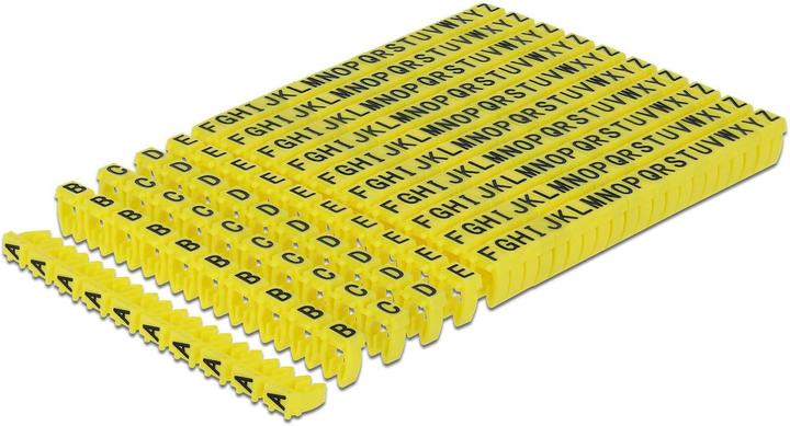 Delock Kabelidentificatieclips A-Z geel, 10x 26 stuks