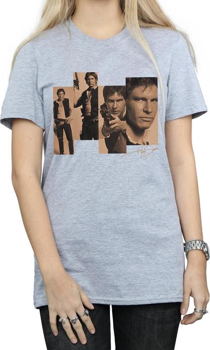 Actual product image Star Wars Womens/Ladies Han Solo Photoshoot Cotton Boyfriend T-Shirt (S)