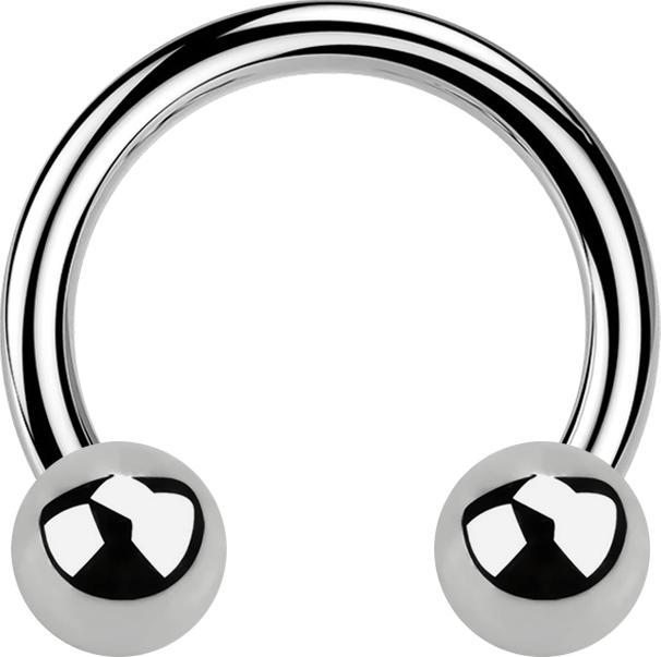 Image du produit Star Piercing Micro Circular Barbell argent avec deux boules (Titane G23, sans laiton)