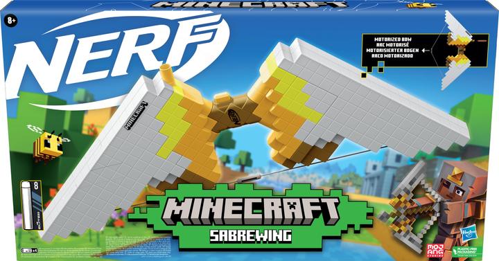Actual product image Nerf Minecraft motorised sabrewing bow fires darts