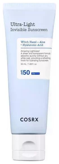 Cosrx Ultra-Light Invisible Sunscreen SPF50 PA++++ Leichter, schnell absorbierender UV-Schutz Hydratio (Sonnencreme, SPF 50+, 50 ml)