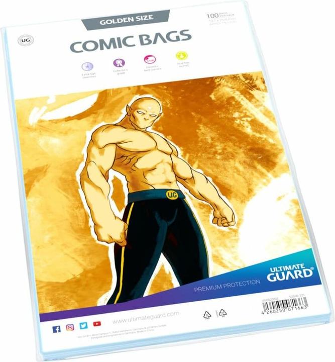 Actual product image Ultimate Guard Comic Bags Golden Size (100)