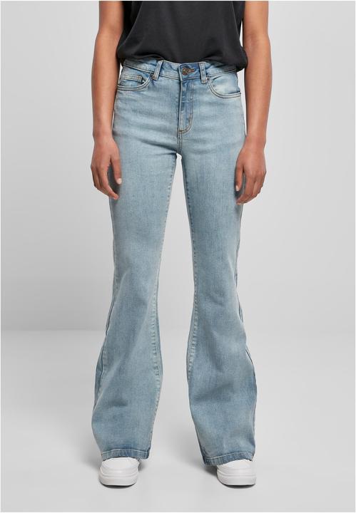 Actual product image Urban Classics Ladies High Waist Flared Denim Pants (32)