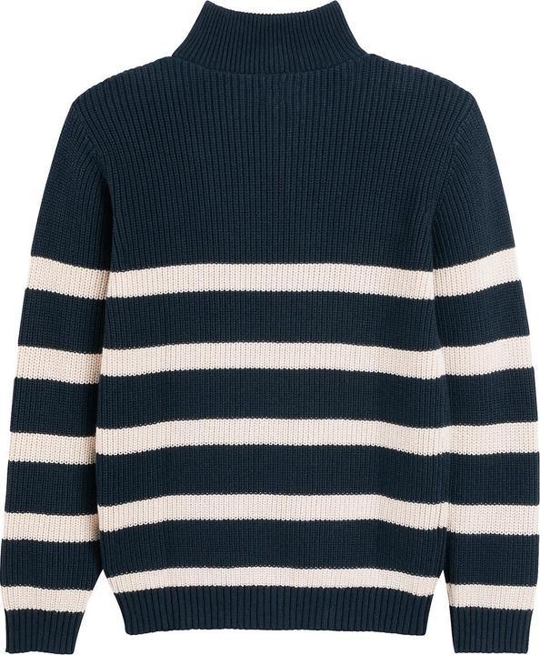 Produktbild La Redoute Collections Grobstrickpullover mit Troyerkragen und Streifen (102)