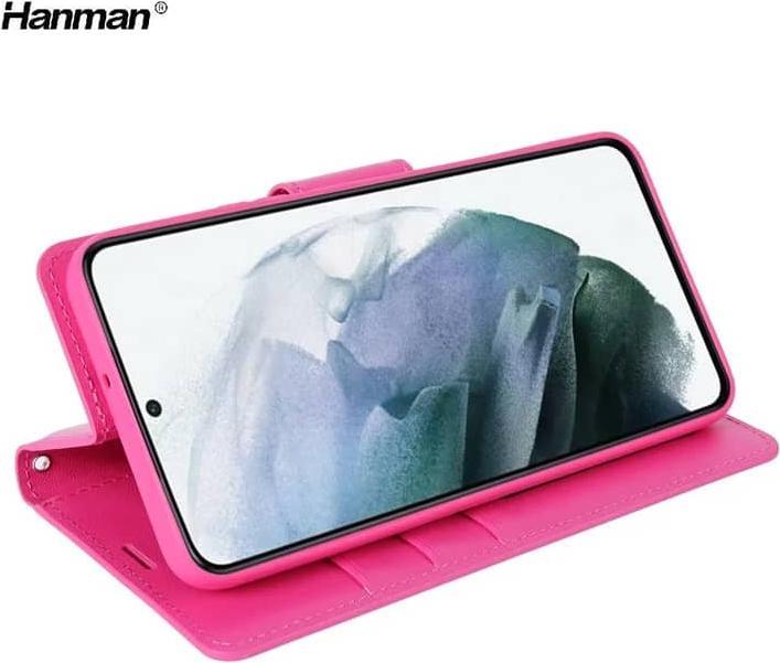 Actual product image Hanman Samsung Galaxy S21 Plus - Mill flip case with 3 card slots, pink (Samsung Galaxy S21+)