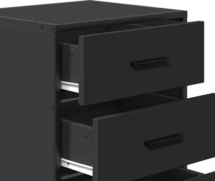 Produktbild VidaXL Nachttisch Schwarz 40x34,5x60 cm Holzwerkstoff und Metall Nachtschrank