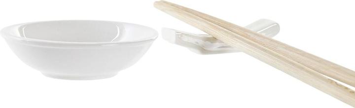 Produktbild DKD Home Decor Sushi-Set Bambus Steingut Weiss natürlich Orientalisch 27,3 x 20,3 x 2,5 cm (12 Stück) (12 Stück)