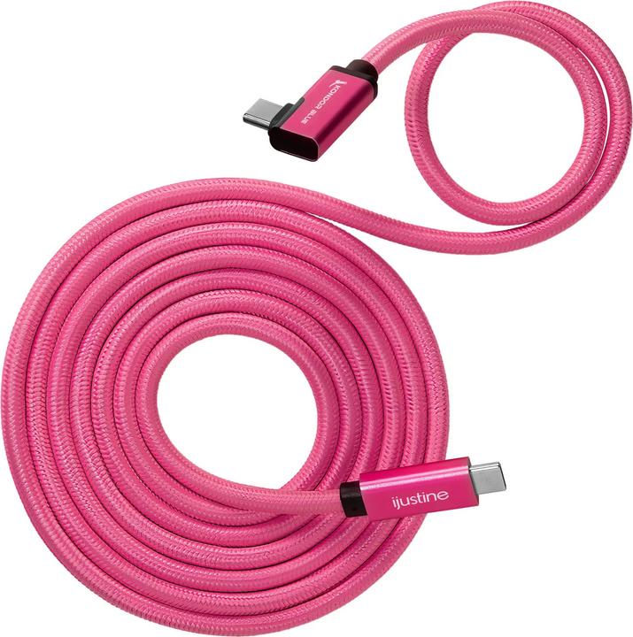 Actual product image Kondor Blue iJustine Pink USB C 3.1 Data and Charging Cable 10Gb/s Data Speed & 100W Power Delivery (1.83 m, USB 3.1, 100 W)