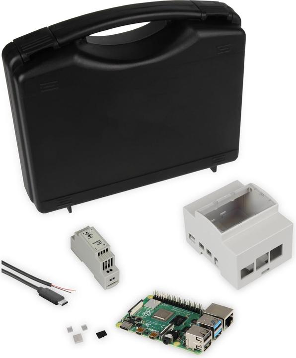 Produktbild Joy-it Raspberry Pi 4B 4GB Dinrail Set