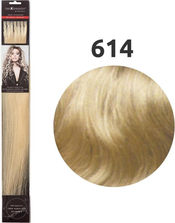 Balmain Haare Haare menschliches Haar (614 Bright Light Blonde Natural, 50 cm)
