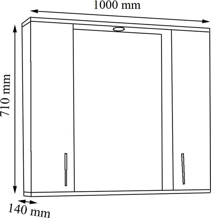 Produktbild VCM Badspiegel Wandspiegel Breite 100 cm Hängespiegel Spiegelschrank Badezimmer Drehtür grifflos (100 x 14 x 71 cm)