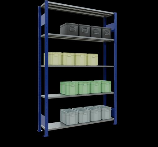 Immagine prodotto Schulte Lagertechnik Sistema di scaffalature di base senza viti MULTIplus150 con ripiani di lunghezza