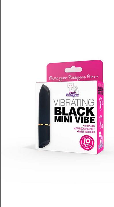 Actual product image Pink Pussycat Vibrating Black Mini Vibe