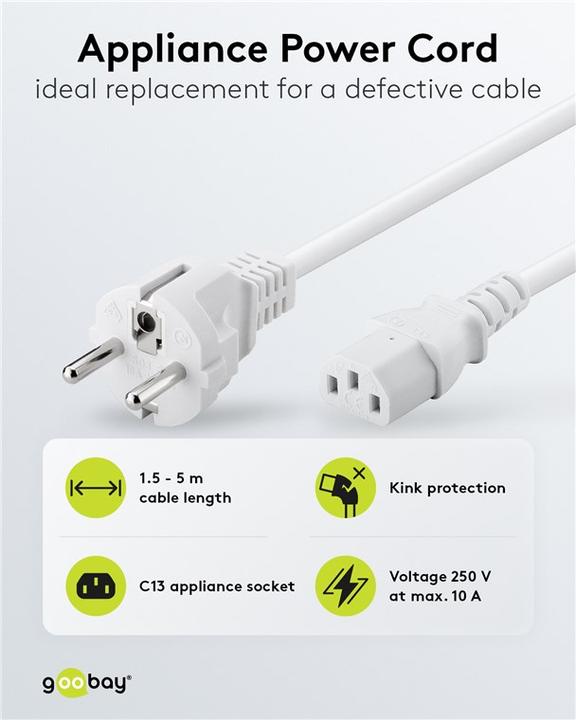 Actual product image Goobay power cable (1.50 m)