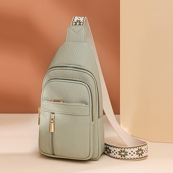 Produktbild Only-Bags.Store Vintage-Brusttasche mit mehreren Taschen und Reissverschluss, lässige Sport-Umhängetasche aus