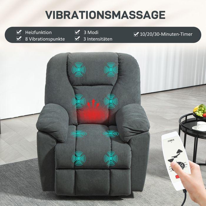 Image du produit Swisshandel24 Elektrisch Relaxsessel Fernsehsessel mit Liegefunktion Wärmefunktion Fussteil