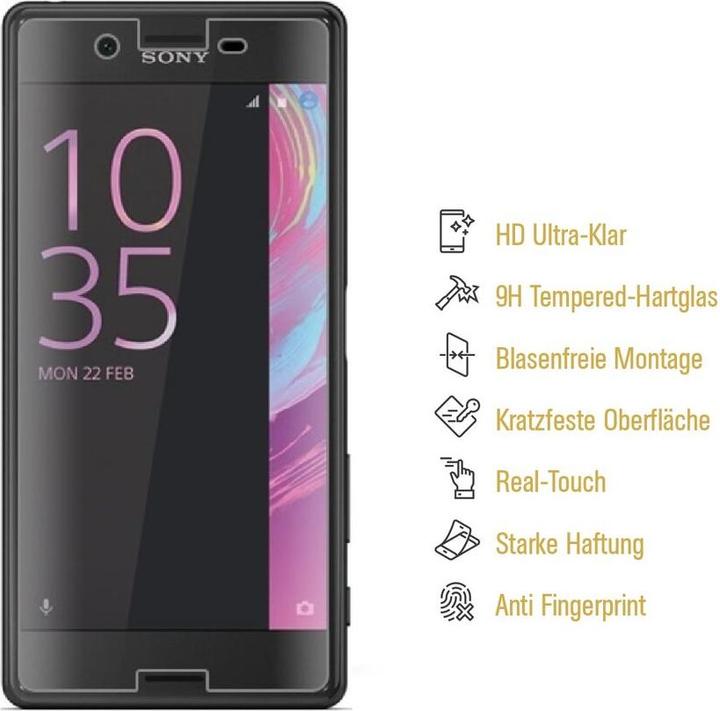 Actual product image Protectorking 1x real tempered 9H armoured glass 3D CLEAR (1 Piece, Sony Xperia X)