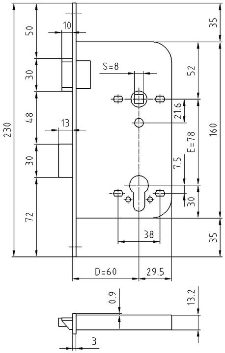 Actual product image Glutz Mortise locks 1102 (Mortise lock)