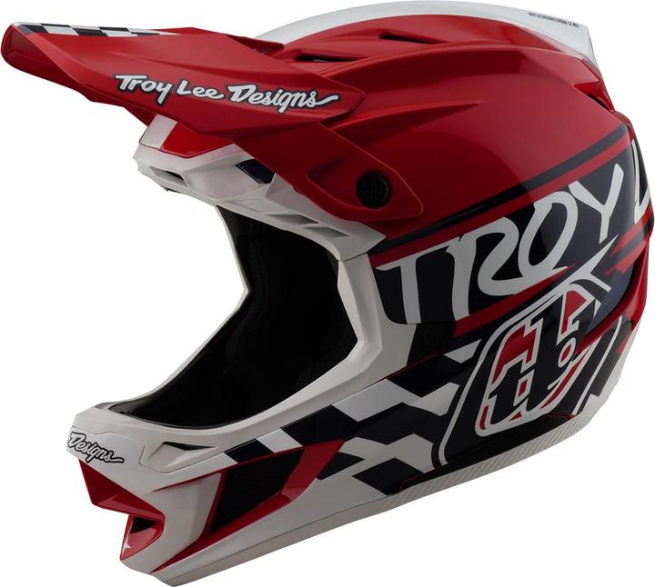 Troy Lee Designs D4 Polyacrylite MIPS Helmet, Fifty-50, white/ red, S | 55-56cm