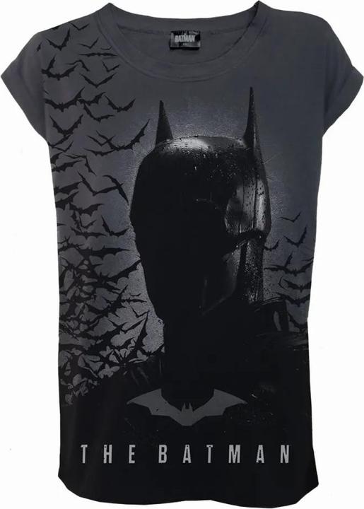 Actual product image Spiral Womens/Ladies Shadow Bats Batman Turn Up T-Shirt (S)